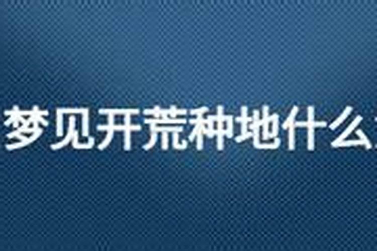 梦见开荒种地的预兆