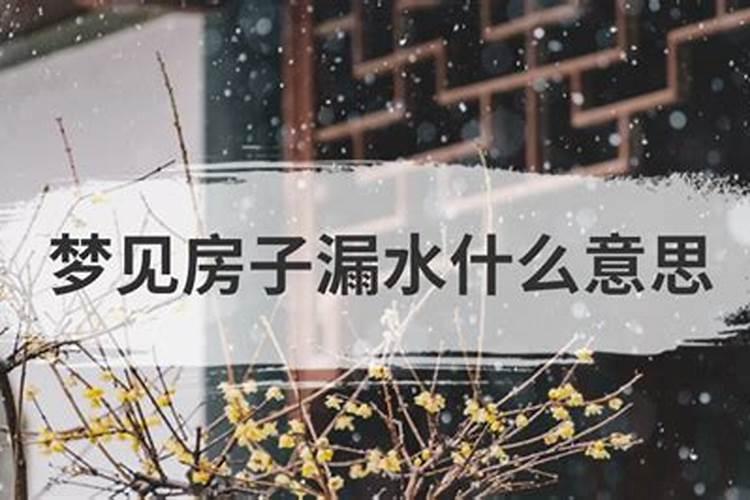孕妇梦见房子漏水
