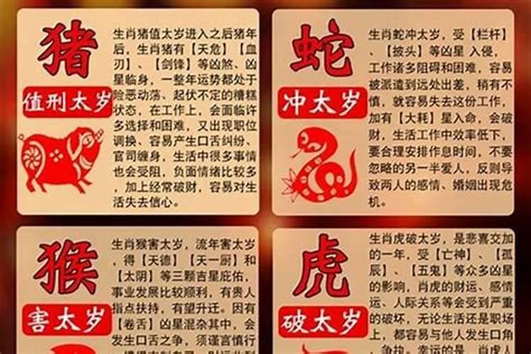 2025年犯太岁属相是哪五个