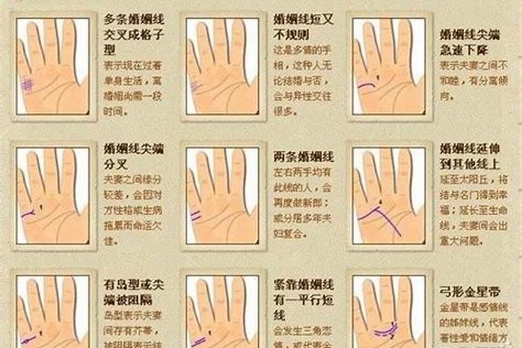 男人婚姻线向下,女人婚姻线末端向下弯