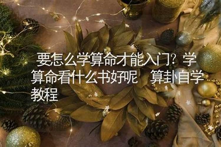 算命怎么自学入门