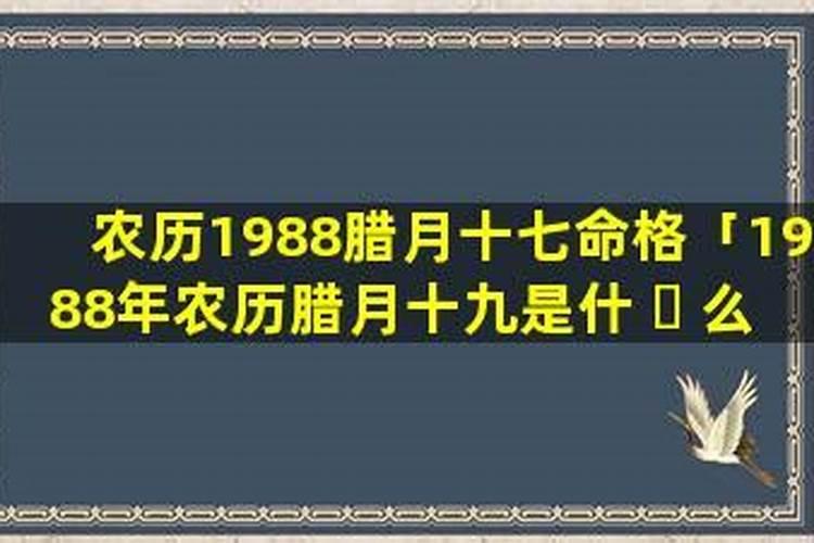 女农历1988年冬月二十九出生运势如何