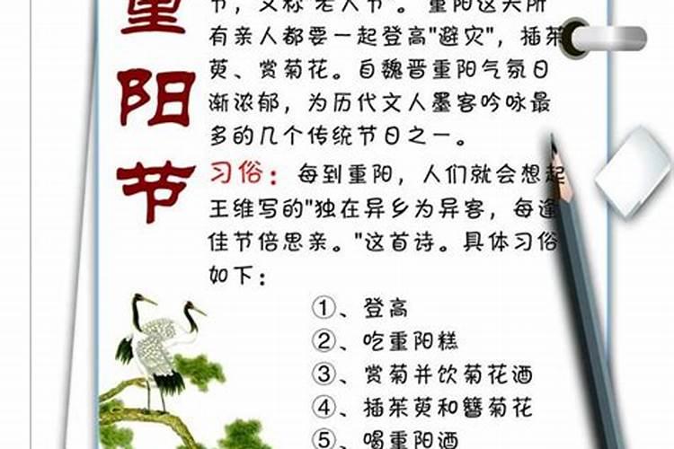 小练笔“重阳节”(节日由来 习俗做什么 我做了什么)？