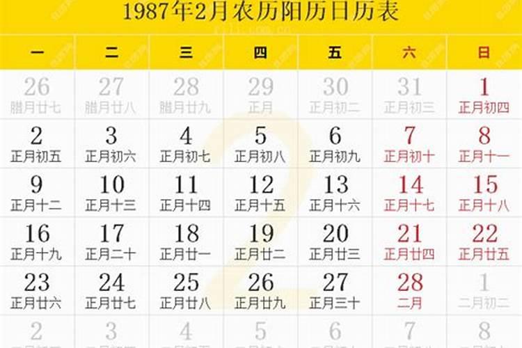 请问我是农历1987年12月27的,我是属兔吗？