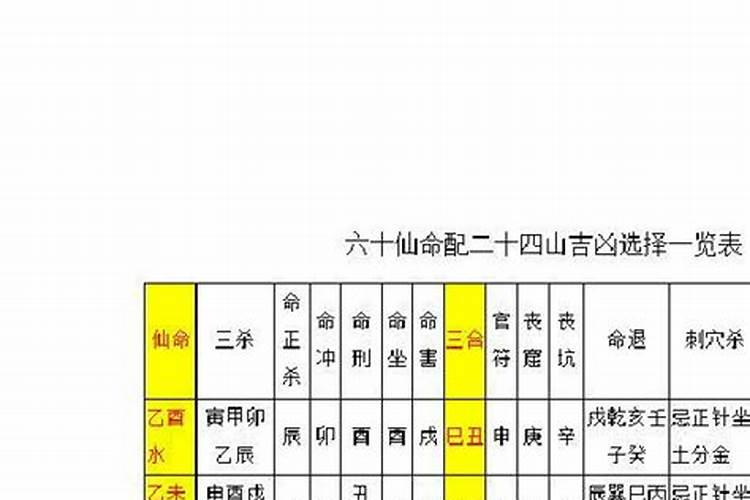二十四山分金立向吉凶