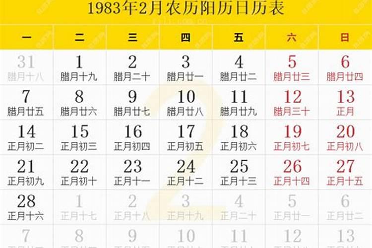 1983年正月初一出生的人是什么星座