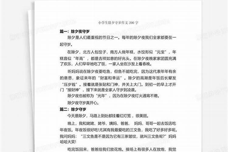 除夕夜真热闹小练笔200字