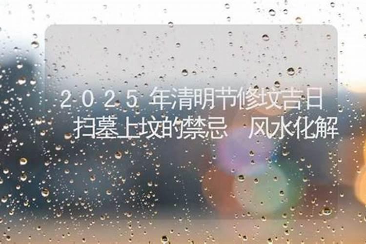 2025年清明节哪个属相不能上坟